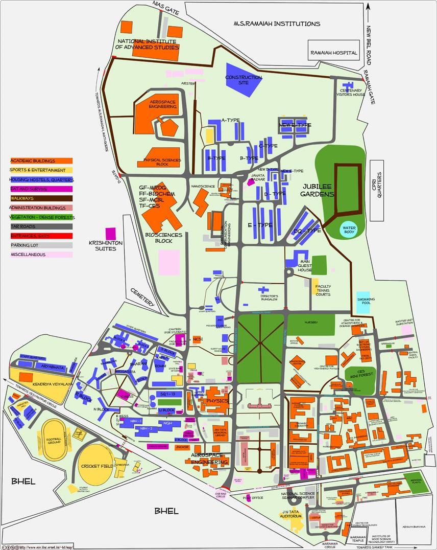 ನಕ್ಷೆ ಬೆಂಗಳೂರು IISC