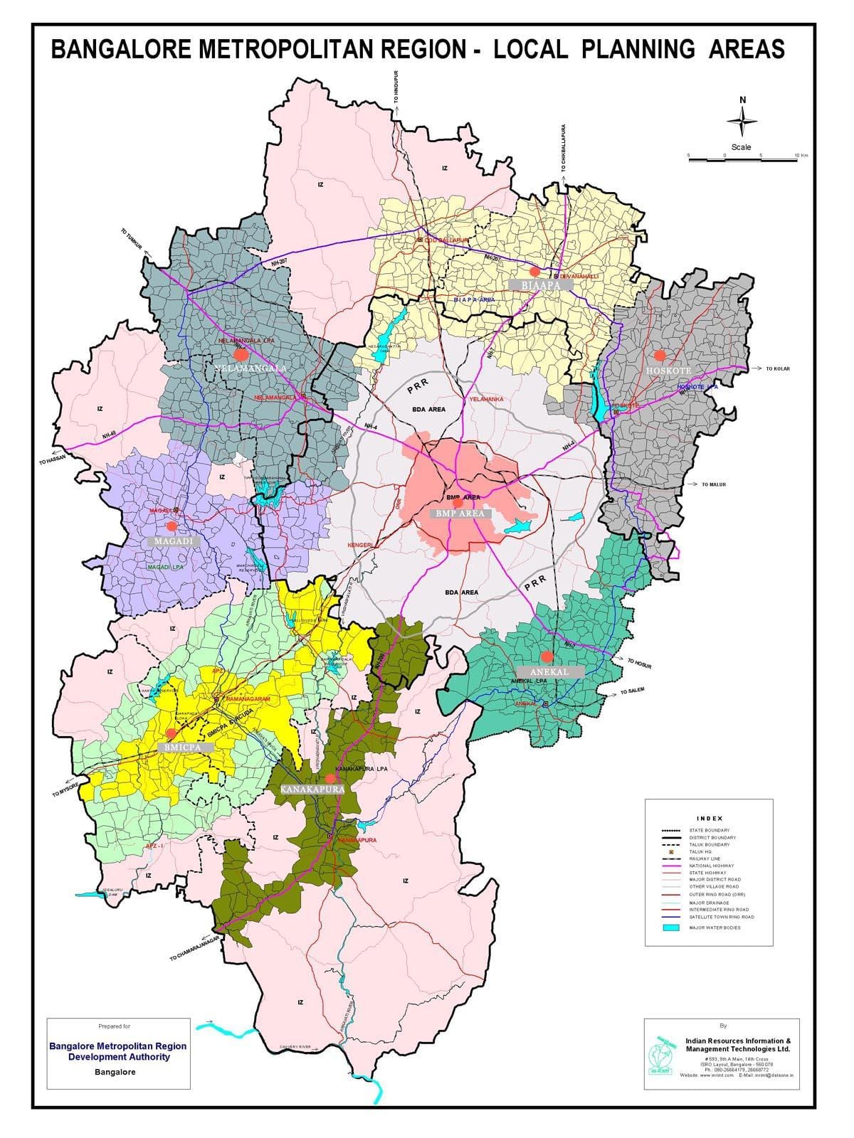 ಬೆಂಗಳೂರು ನಕ್ಷೆ ಪ್ರದೇಶಗಳಲ್ಲಿ