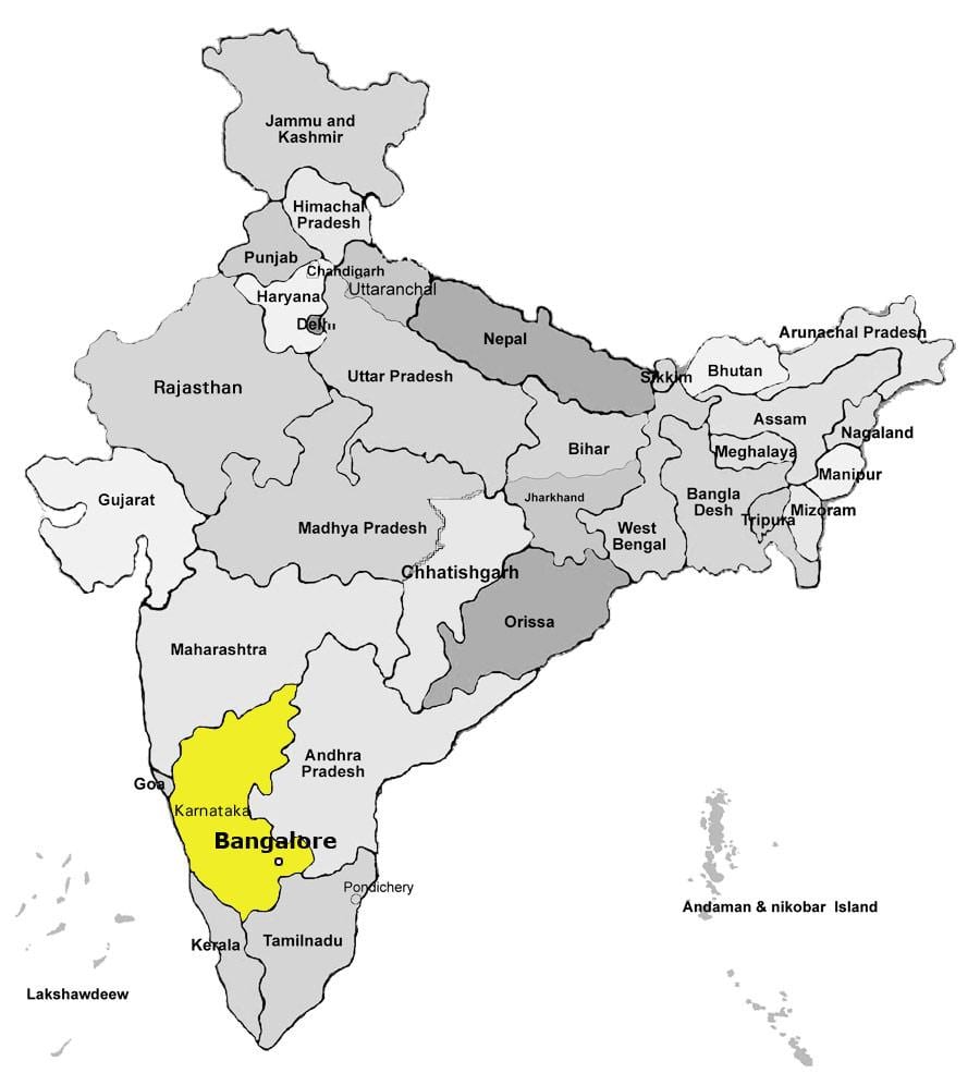 ನಕ್ಷೆ ಬೆಂಗಳೂರು, ಭಾರತ